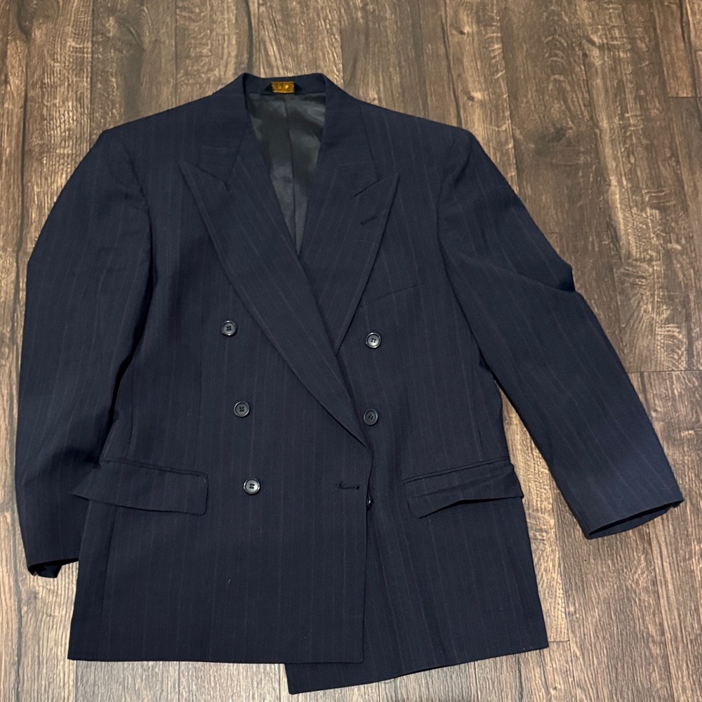 Elegant Midnight Blue Double-Breasted Blazer
